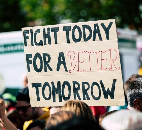 Demoschild auf Pappe 